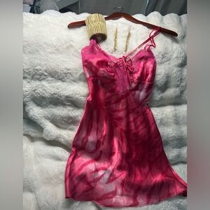 Elegant Pink Lace Nightgown